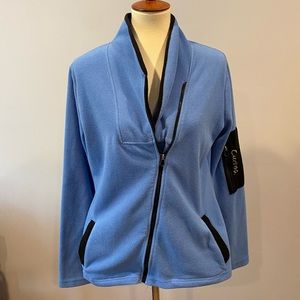 Curves Gym Asymmetrical Zip Periwinkle Blue Fleece Jacket